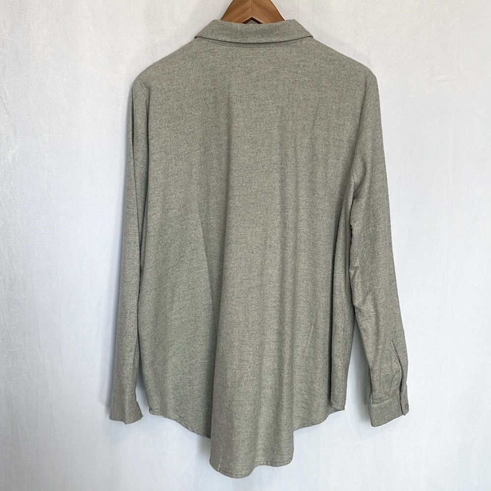 Eileen Fisher Gray Button Down Shirt - Picture 4 of 8